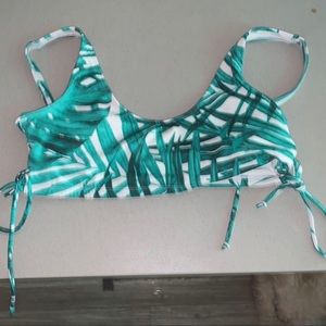 Green and white bikini top